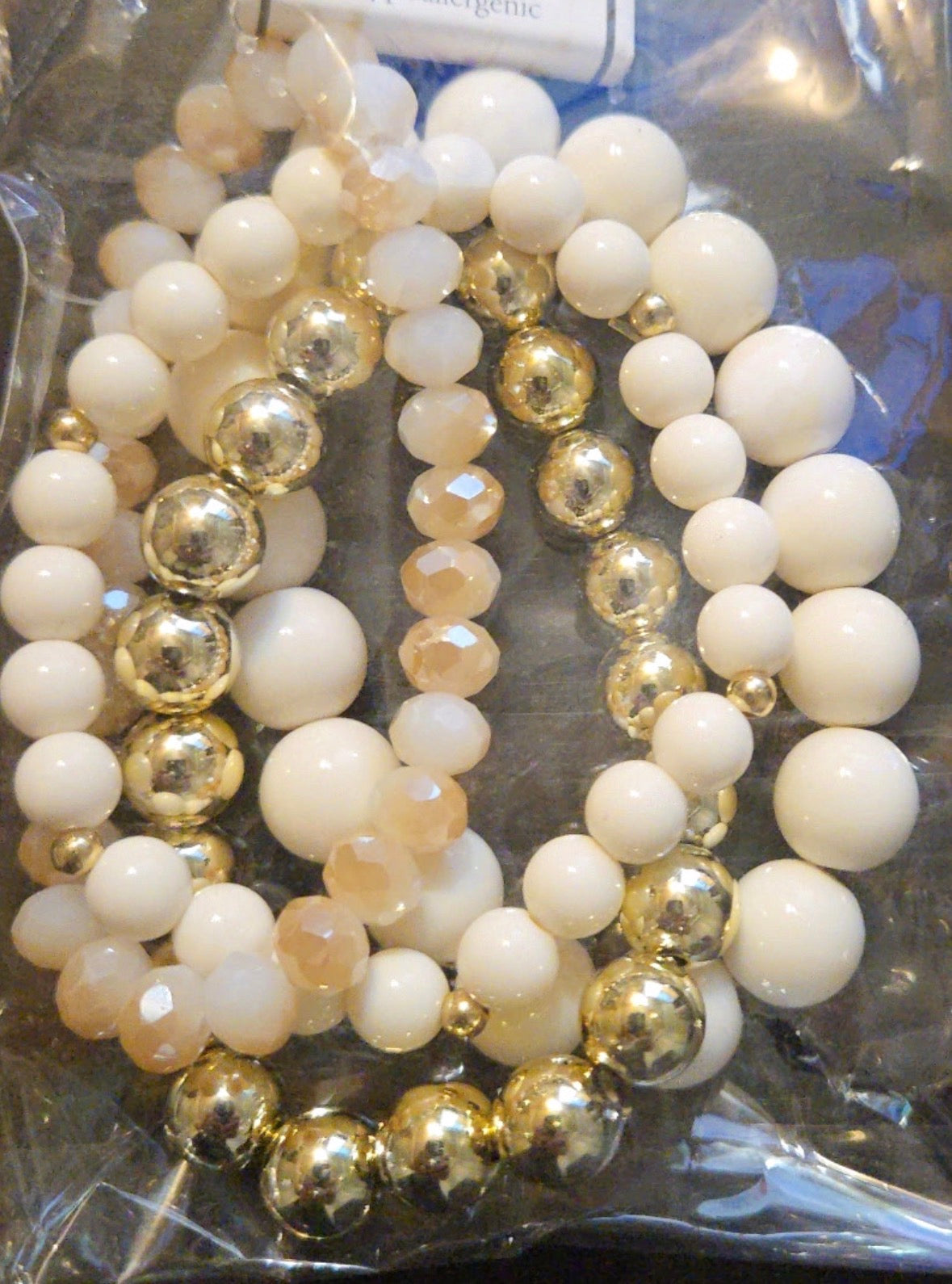 Mixed Metal Bead Bracelet Set By Joia Accessories