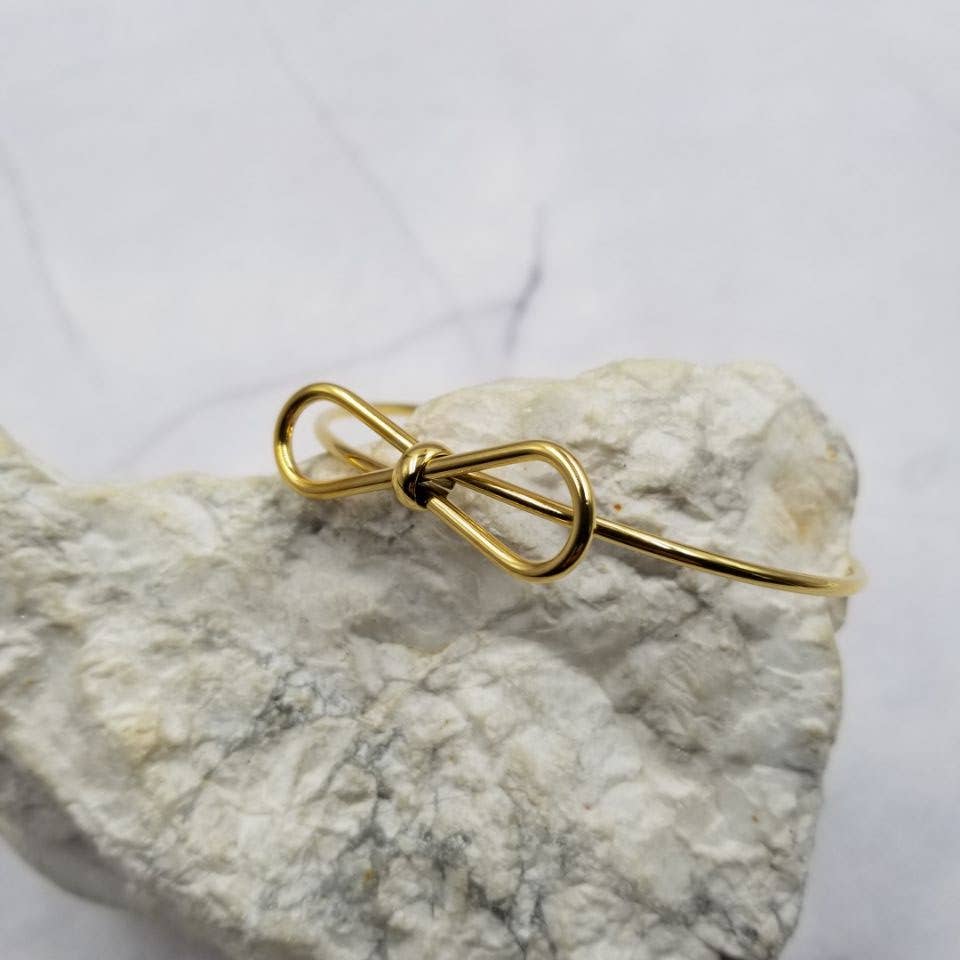 Gold Bow Cuff Bracelet - - MaeSor Boutique