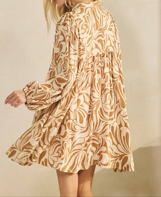 Sundown Swirl Babydoll Dress - - MaeSor Boutique