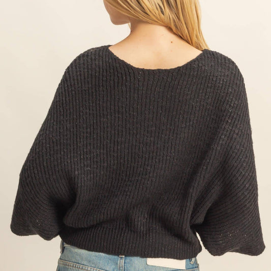 Boat Neck Knit Sweater - - MaeSor Boutique