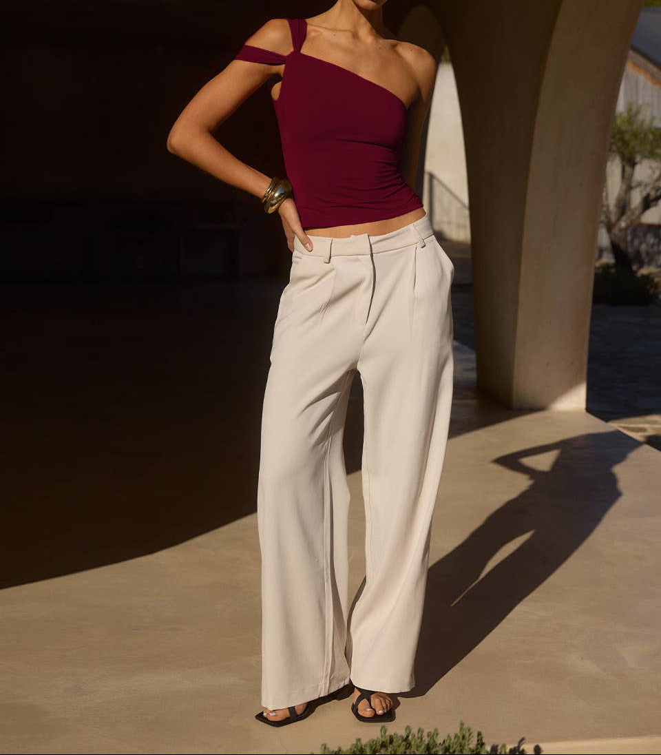 Asymmetrical Off Shoulder Strapless Top - - MaeSor Boutique