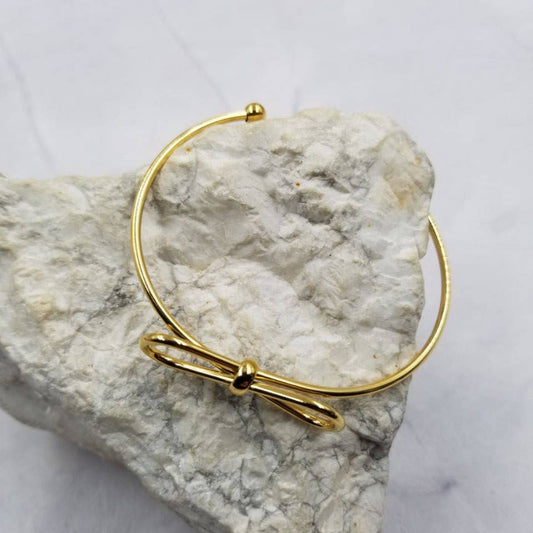 Gold Bow Cuff Bracelet - - MaeSor Boutique