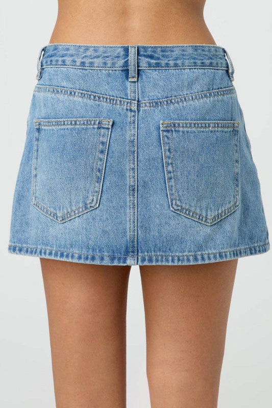 Classic Denim Mini Skirt - - MaeSor Boutique