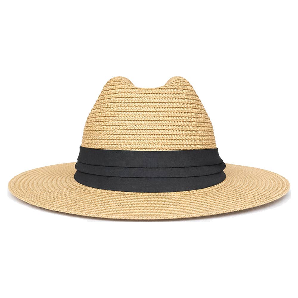 Woven Straw Open Weave Panama Sun Hat