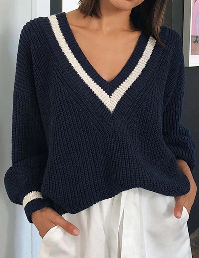 V-NECK LONG SLEEVE SWEATER