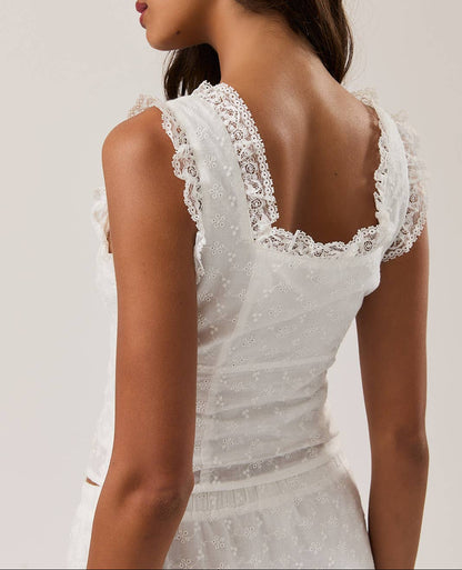 Sweet Muse Ruffled Square Neck Top - - MaeSor Boutique