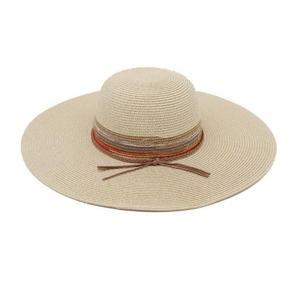 Multiple Stripes Wide Brim Straw Hat