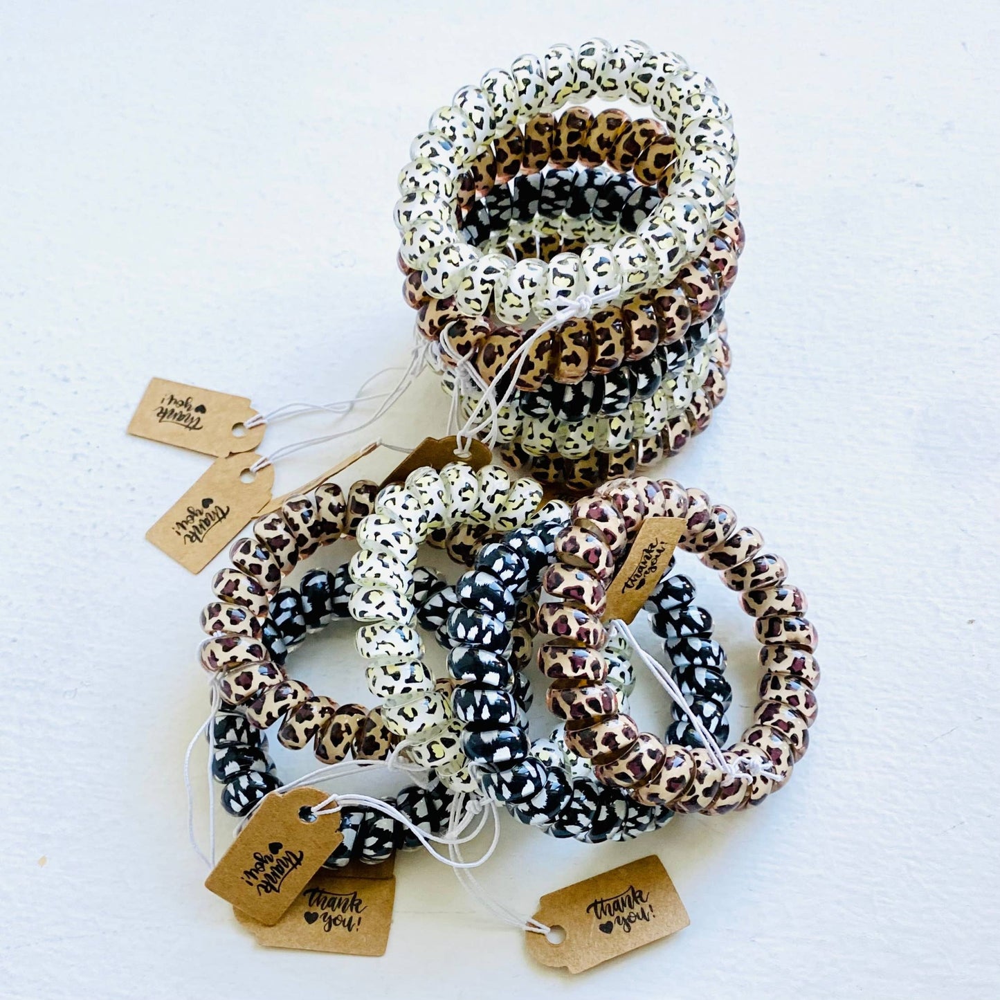 Leopard Print Telephone Cord Hair Coils