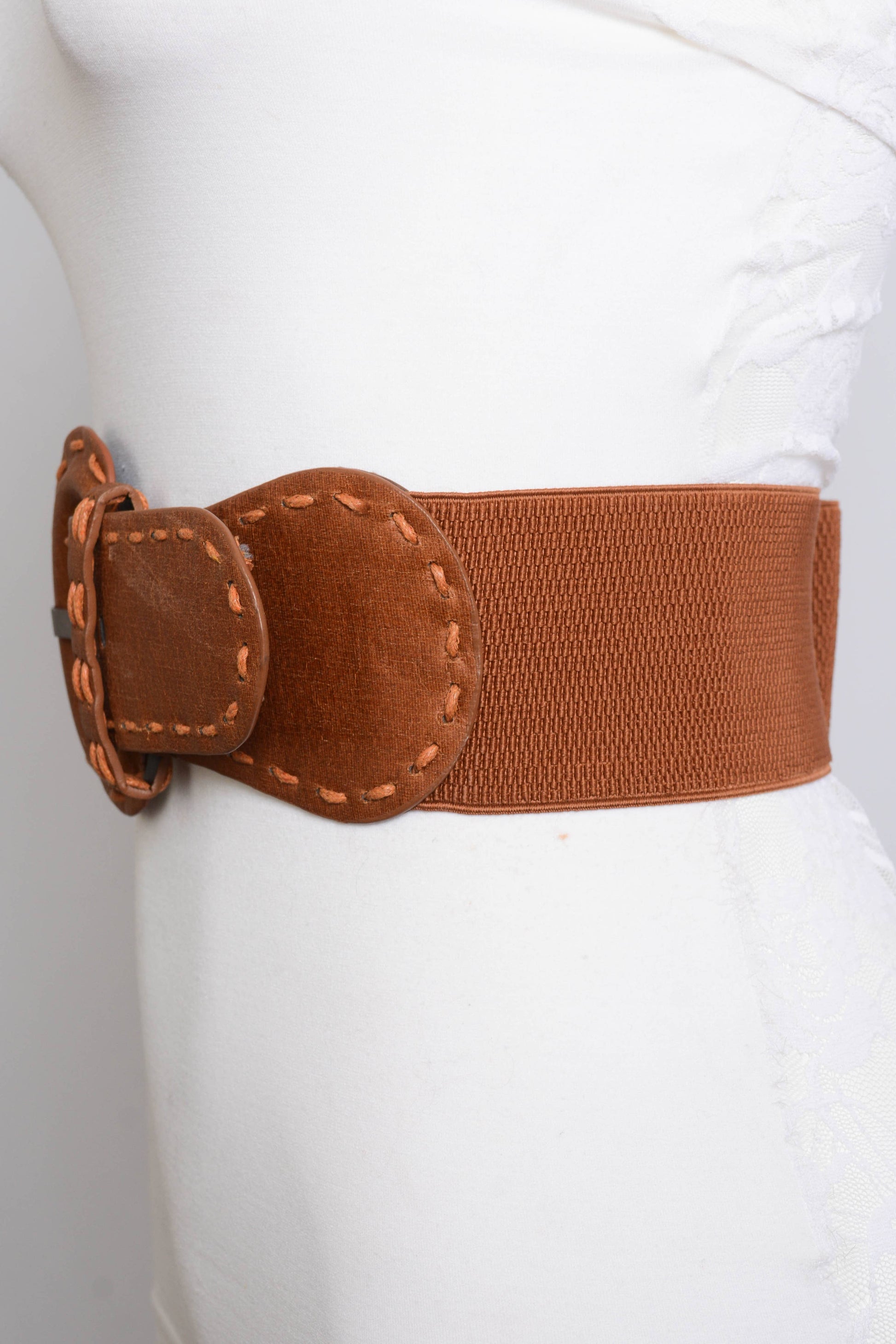 Distressed Wide Stitch Elastic Belt - - MaeSor Boutique