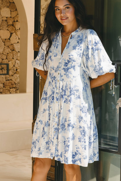 Floral Puff Sleeve Babydoll Dress - Floral - MaeSor Boutique