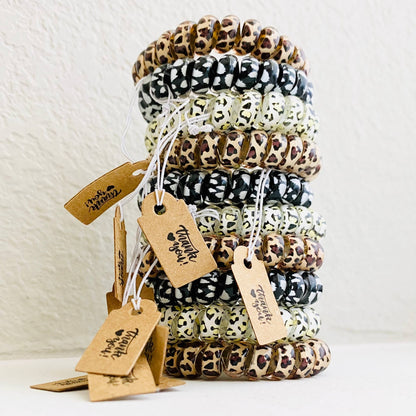 Leopard Print Telephone Cord Hair Coils