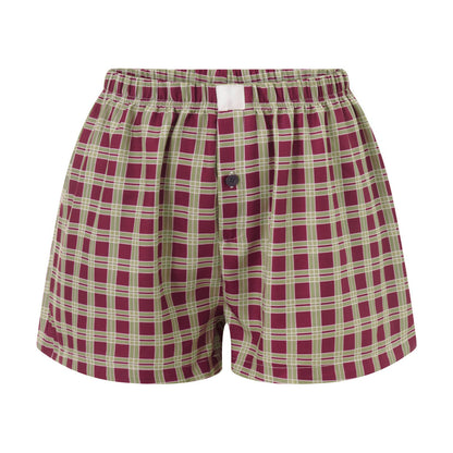 RETRO PLAID CASUAL HIGH-WAISTED LOOSE SHORTS