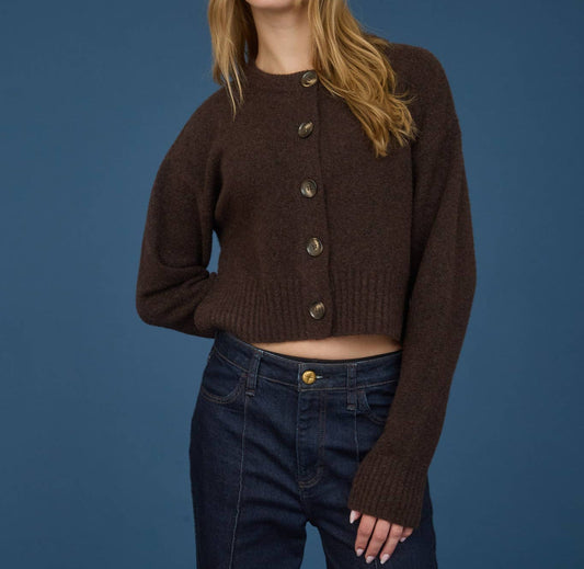 FUZZY KNIT BUTTON DOWN SIDE SPLIT KNIT CARDIGAN