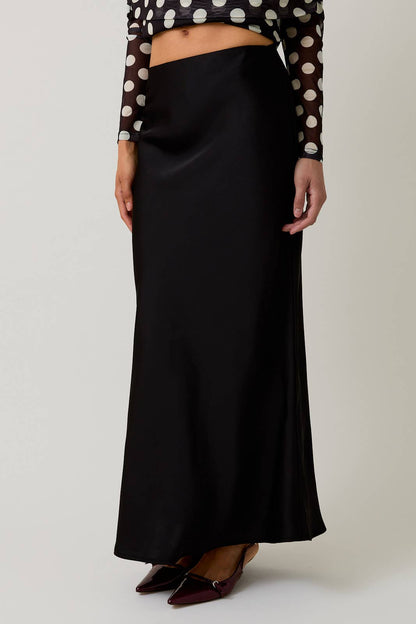 BIAS SATIN MIDI SKIRT