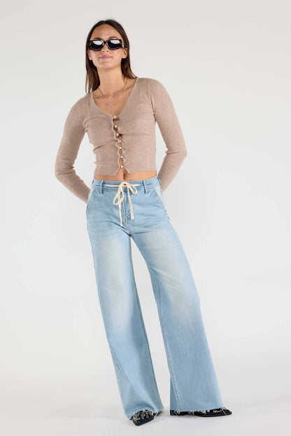Relaxed Wide Jeans Waist String