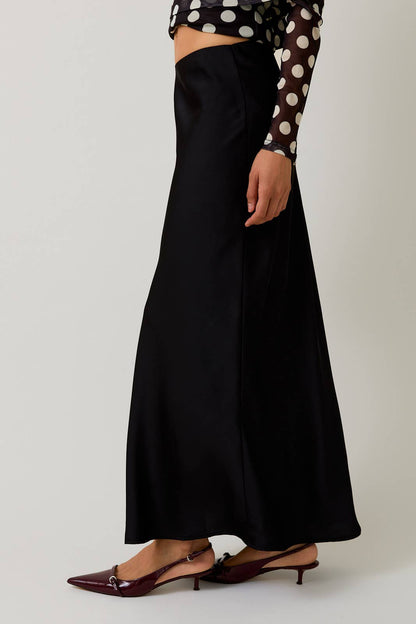 BIAS SATIN MIDI SKIRT