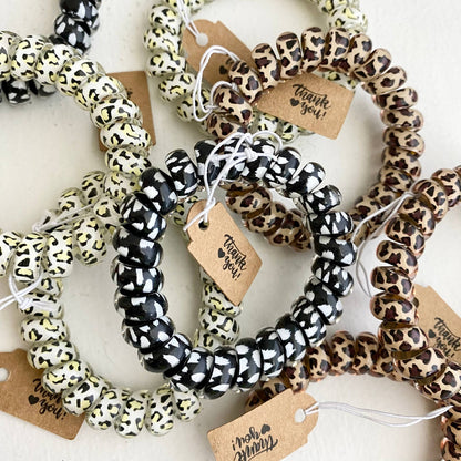 Leopard Print Telephone Cord Hair Coils