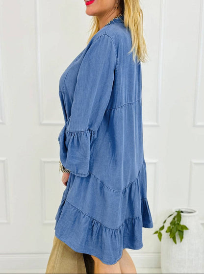 Sky Blue Chambray Dress