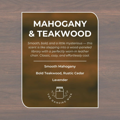 Mahogany & Teakwood Soy Candle | Dark Woods & Musk - - MaeSor Boutique