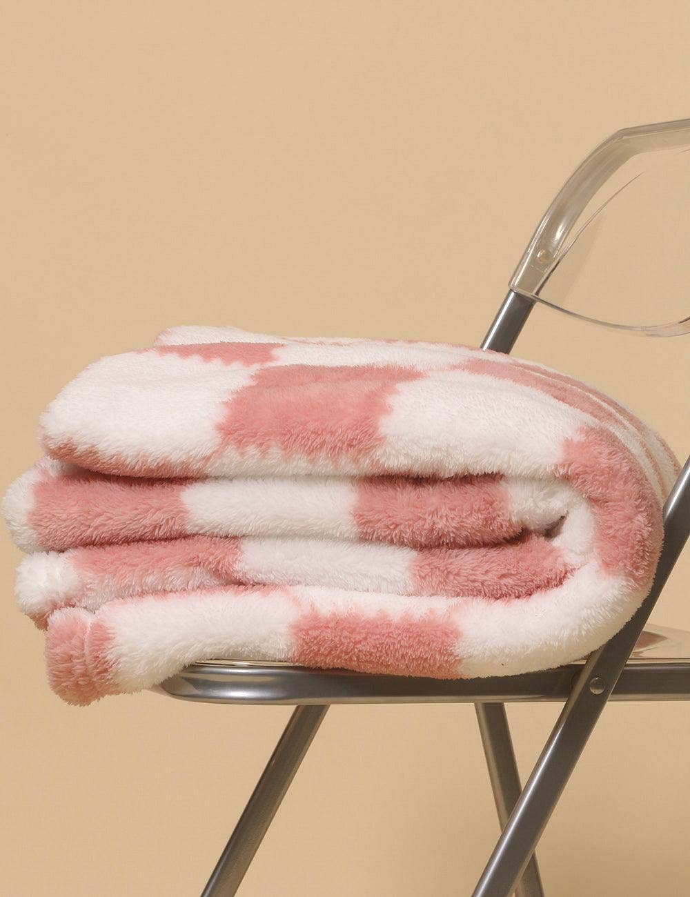 Home Coral Color Block Fleece Soft Blanket SKABL4090 - - MaeSor Boutique