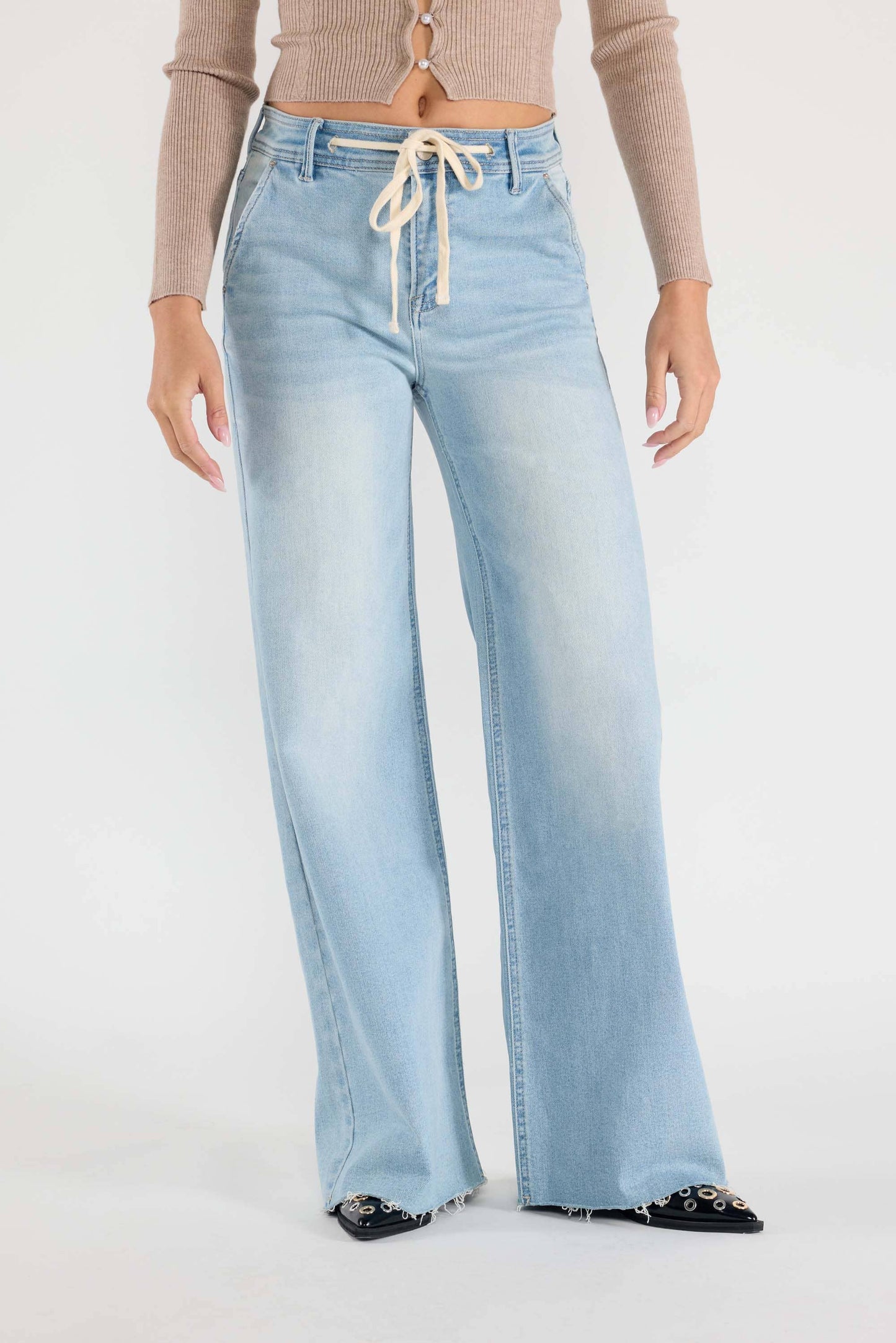 RELAXED WIDE JEANS WAIST STRING