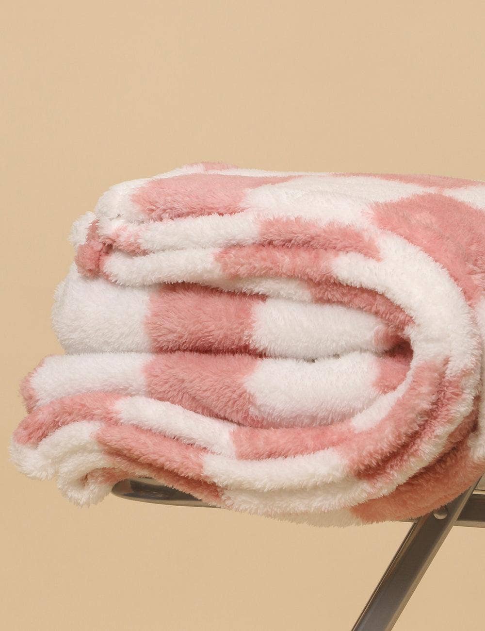 Home Coral Color Block Fleece Soft Blanket SKABL4090 - - MaeSor Boutique