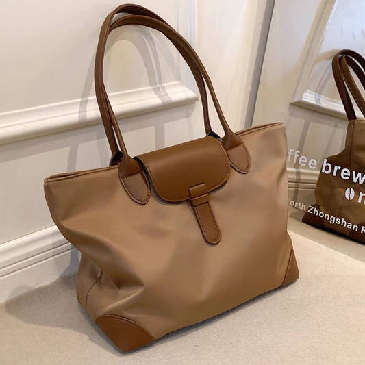 Single Shoulder Commuter Tote Bag - BROWN - MaeSor Boutique
