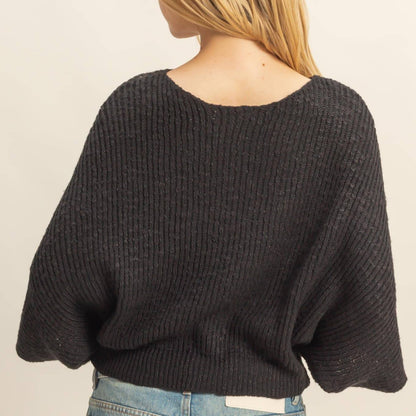 BOAT NECK KNIT SWEATER