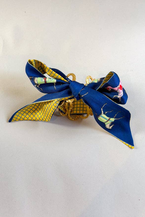 Beth Scarf Cuff Bracelet With Scarf - Beth Navy Horse - MaeSor Boutique