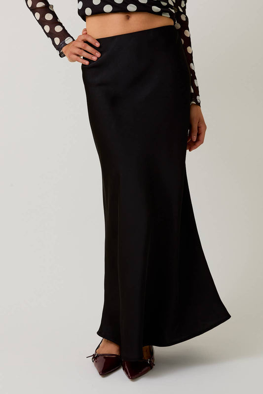 BIAS SATIN MIDI SKIRT