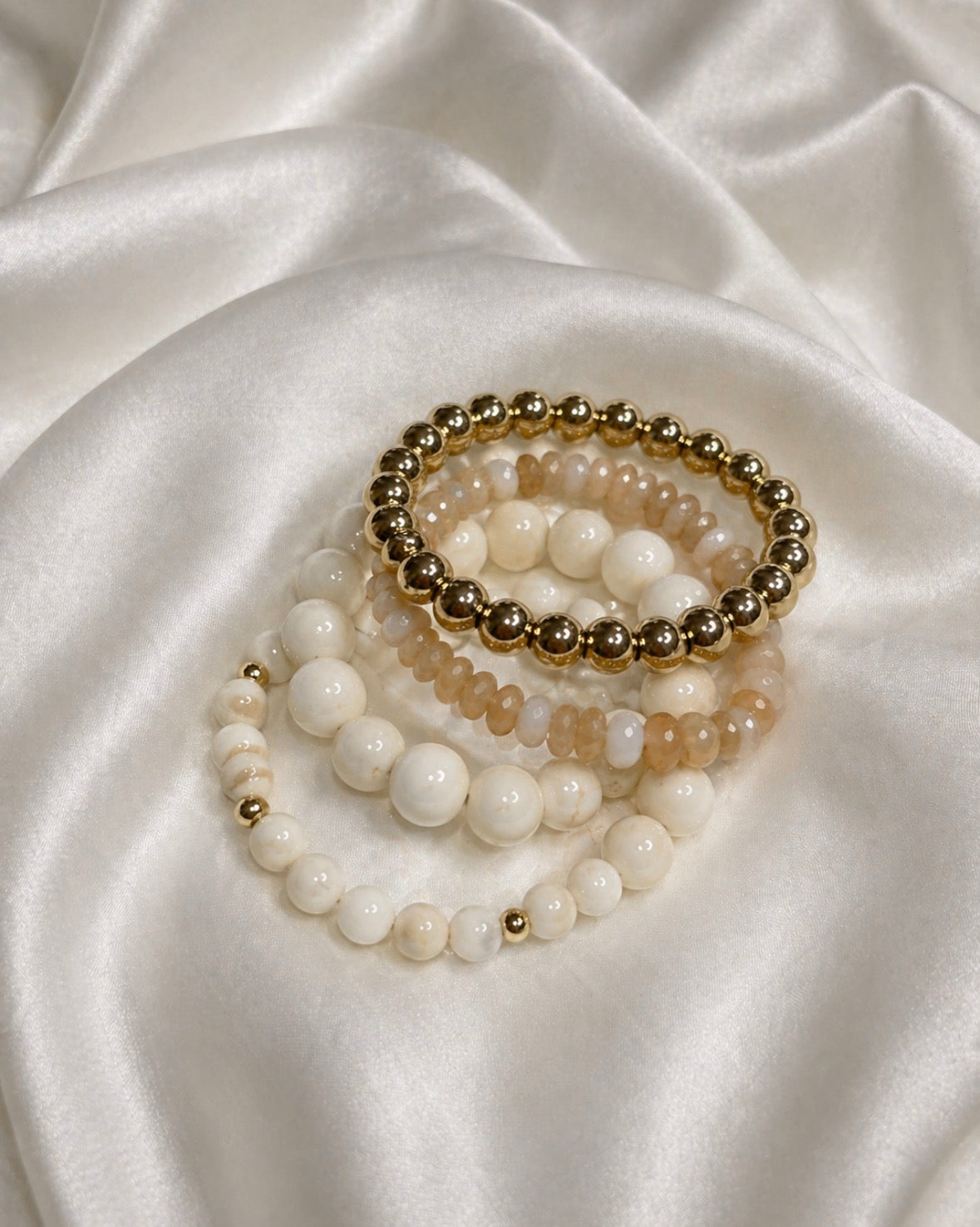 Mixed Metal Bead Bracelet Set By Joia Accessories