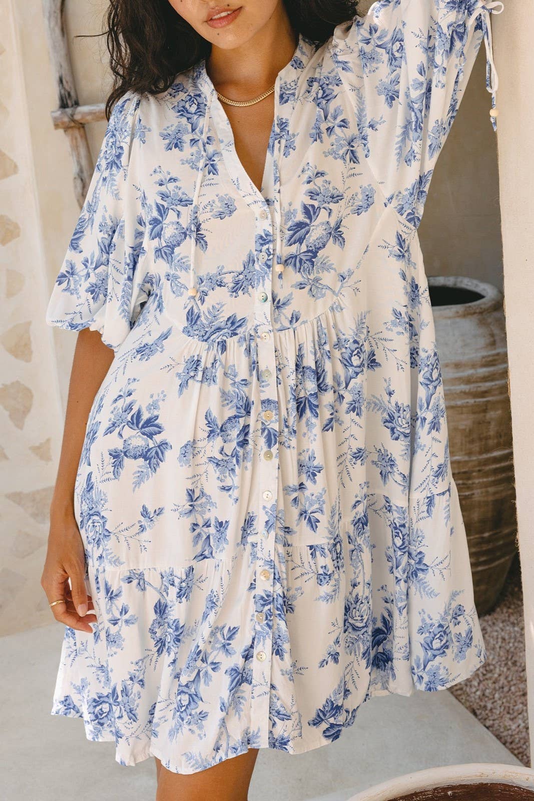 Floral Puff Sleeve Babydoll Dress - - MaeSor Boutique