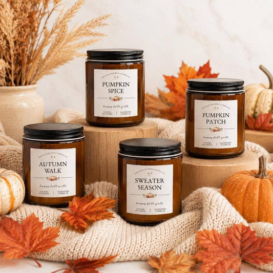 Fall Amber Jar Soy Candle - Choose Your Scent - - MaeSor Boutique