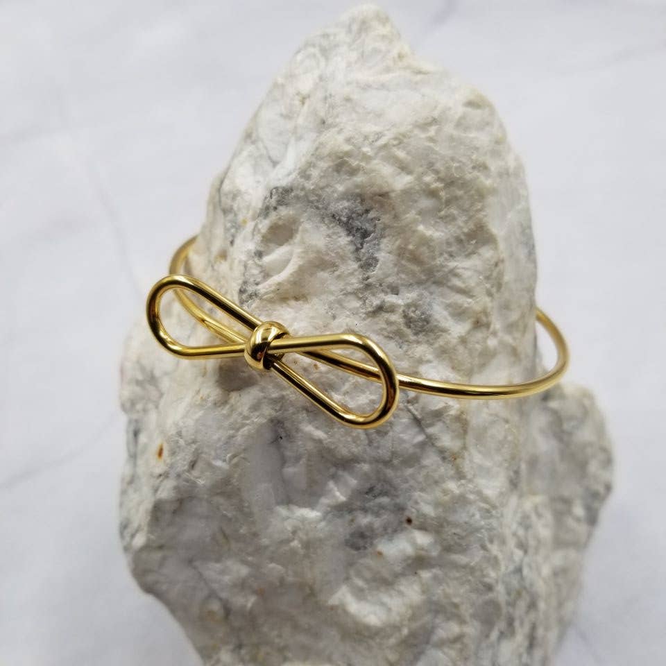 Gold Bow Cuff Bracelet - - MaeSor Boutique