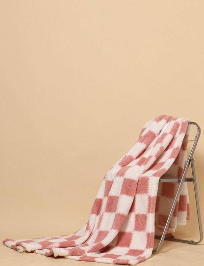 Home Coral Color Block Fleece Soft Blanket SKABL4090 - - MaeSor Boutique