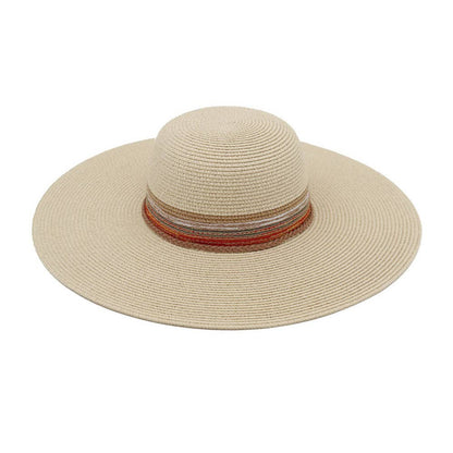 Multiple Stripes Wide Brim Straw Hat