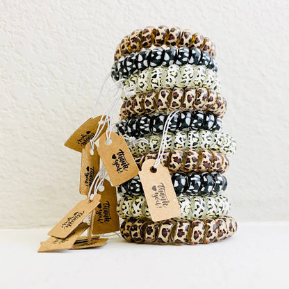 Leopard Print Telephone Cord Hair Coils