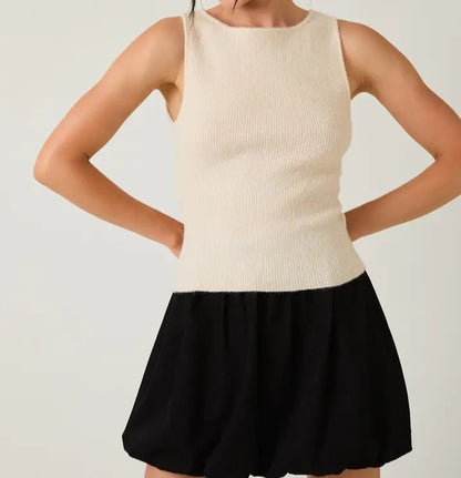 BOAT NECK TANK KNIT TOP