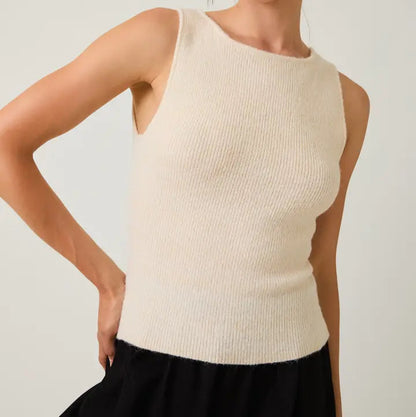 BOAT NECK TANK KNIT TOP