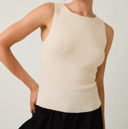 BOAT NECK TANK KNIT TOP