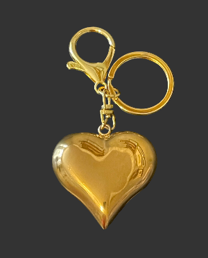 Gold Heart-Shaped Keychain