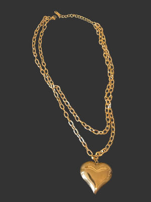 GOLDEN HEART LAYERED NECKLACE
