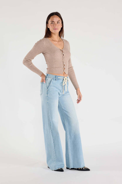 Relaxed Wide Jeans Waist String