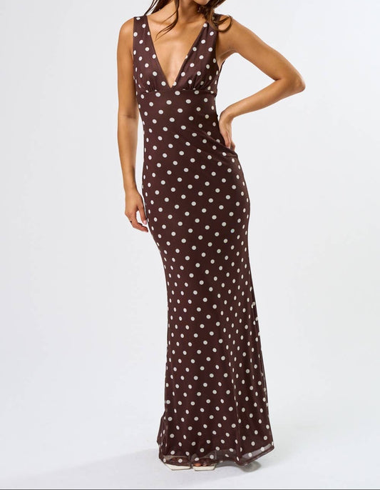 CHIC MESH POLKA DOT MAXI DRESS
