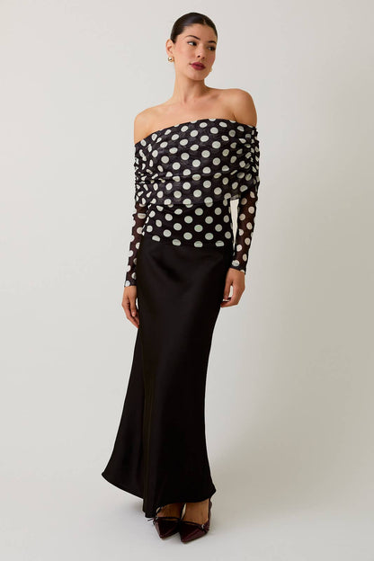 BIAS SATIN MIDI SKIRT