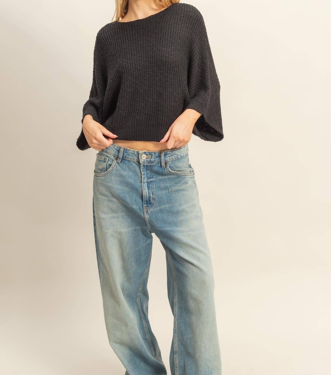 BOAT NECK KNIT SWEATER