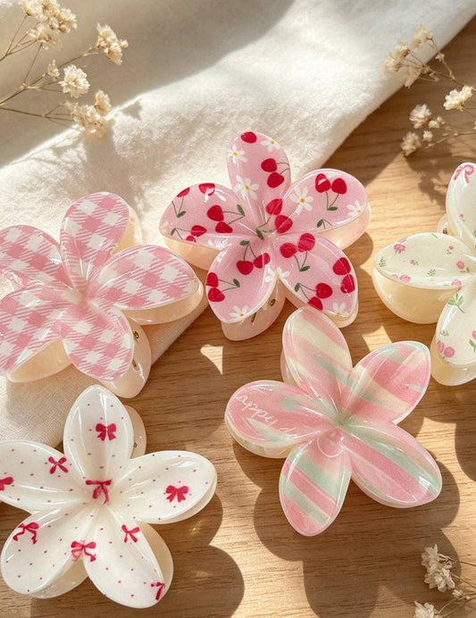 Ladies Flower Shape Mini Hair Claw Clip - - MaeSor Boutique