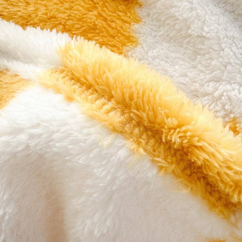 Home Coral Color Block Fleece Soft Blanket SKABL4090 - - MaeSor Boutique