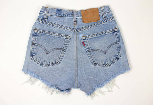Low-Rise Upcycled Denim Shorts - - MaeSor Boutique