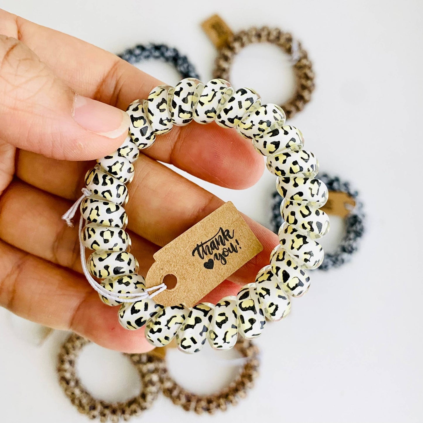 Leopard Print Telephone Cord Hair Coils